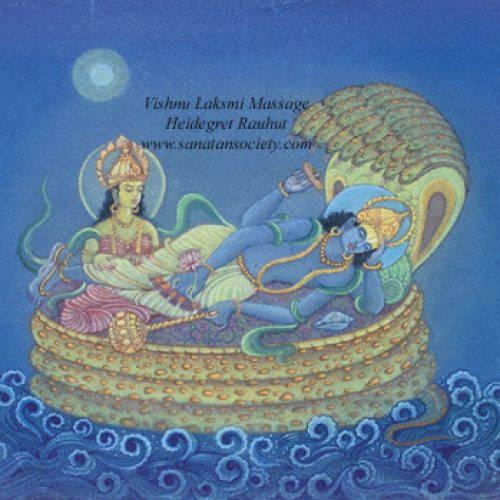 Lakshmi massaging Vishnu by Heidegret Rauhut